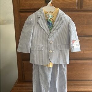Izod Light Blue and White Striped Suit Set